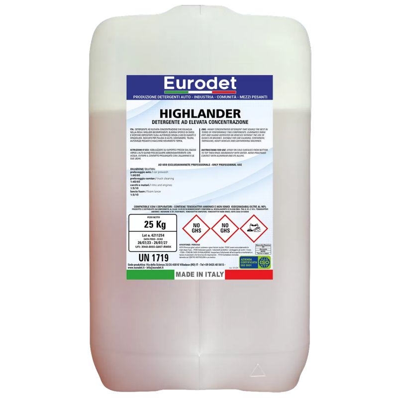 198A HIGHLANDER DETERGENTE ALC TANICA 25KG